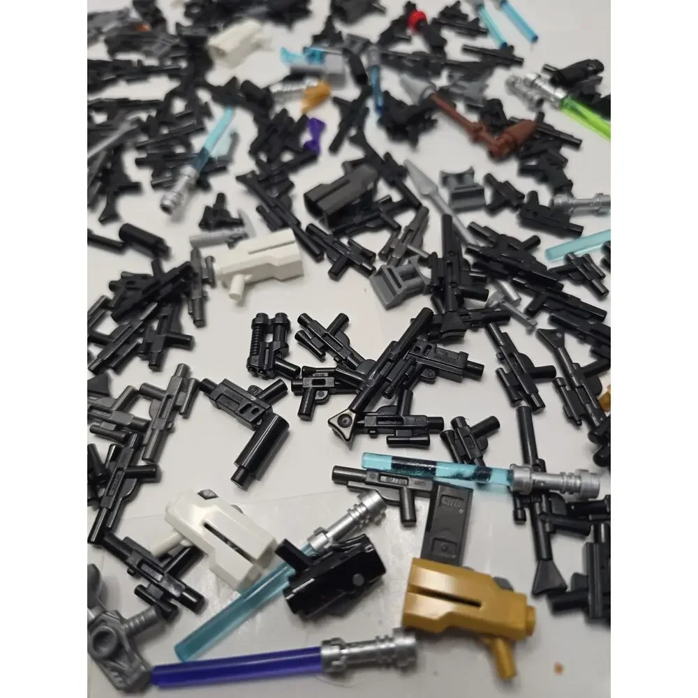 LEGO Star Wars Minifigure Weapons LOT of 150 Plus Minifigure Gun Lightsaber Jedi